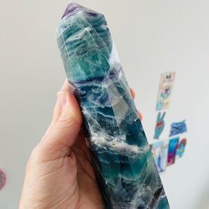 Large Fluorite green and purple crystal towers! Ethically mined and sourced!